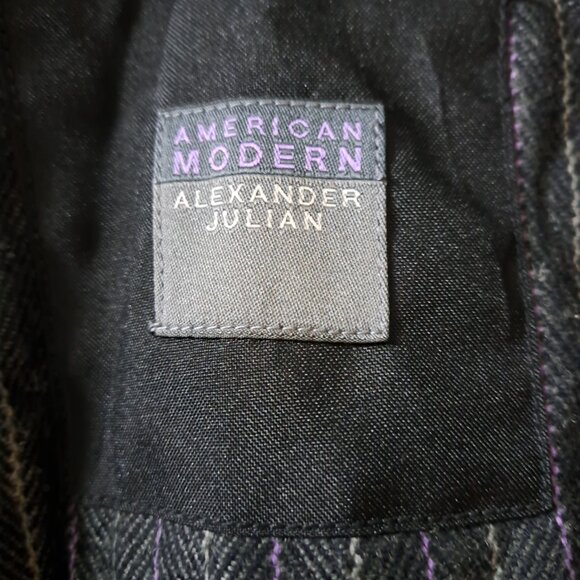 ALEXANDER JULIAN AMERICAN MODERN short trench jacket wool blend liner black XL - Picture 8 of 10